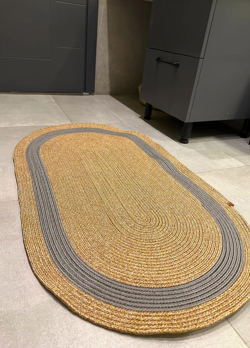 Jute Strip Design Bohemian Rug & Carpet & Mat & Runner