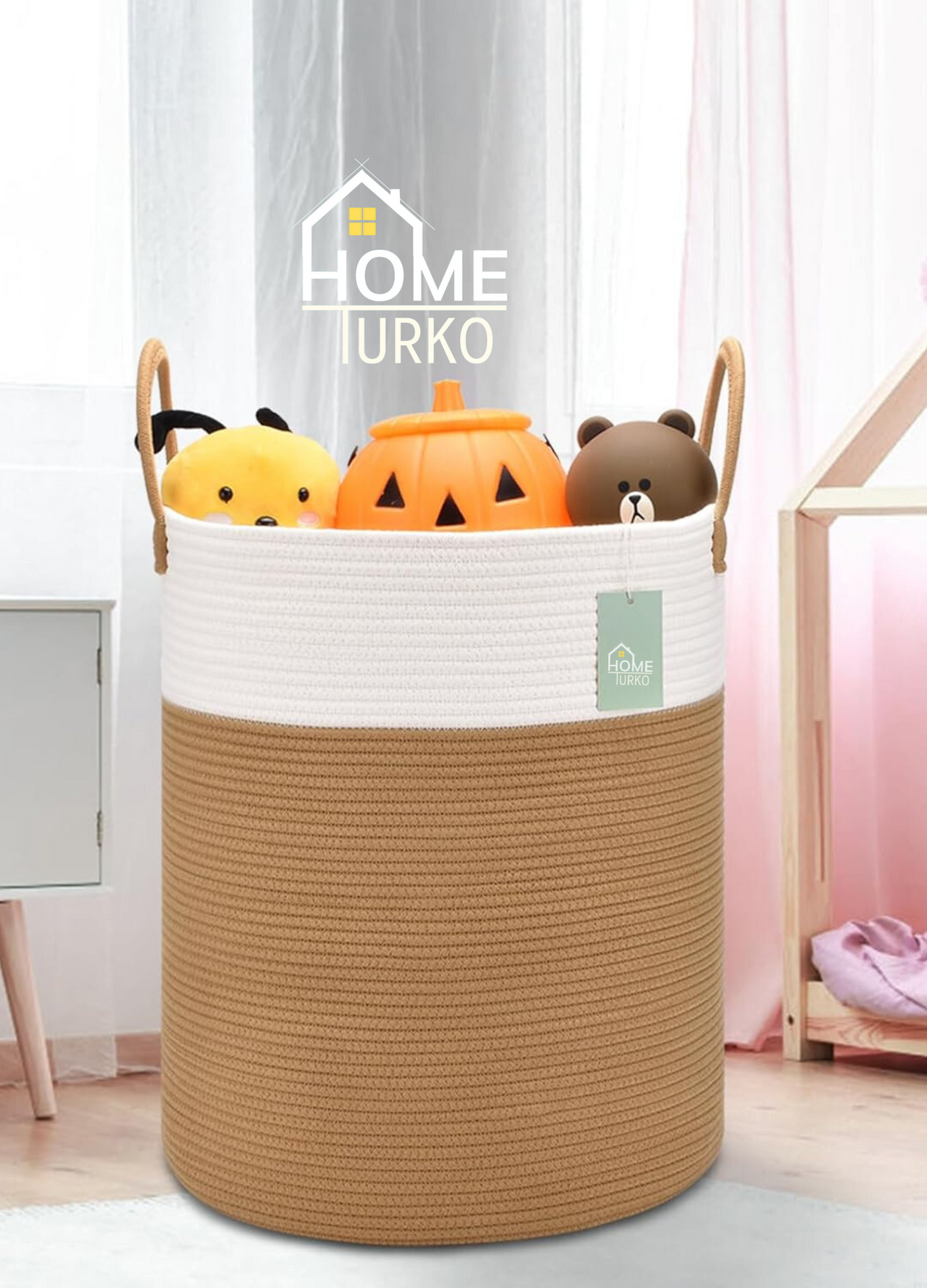 Bohem Kulplu Çamaşır Sepeti / Düzenleyici