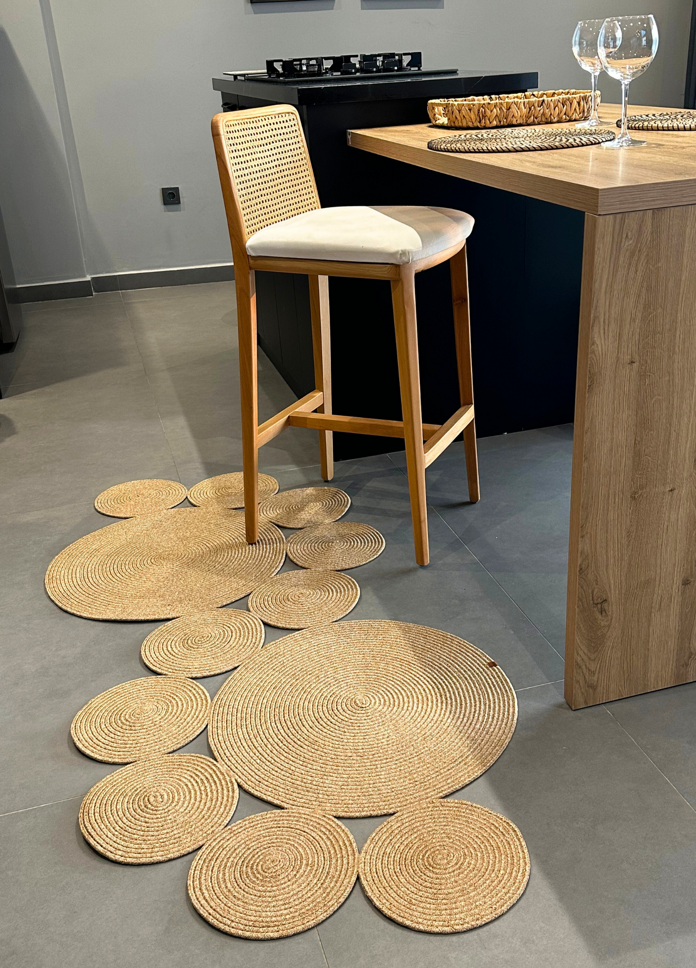 Jute Bohemian Carpet & Rug & Mat