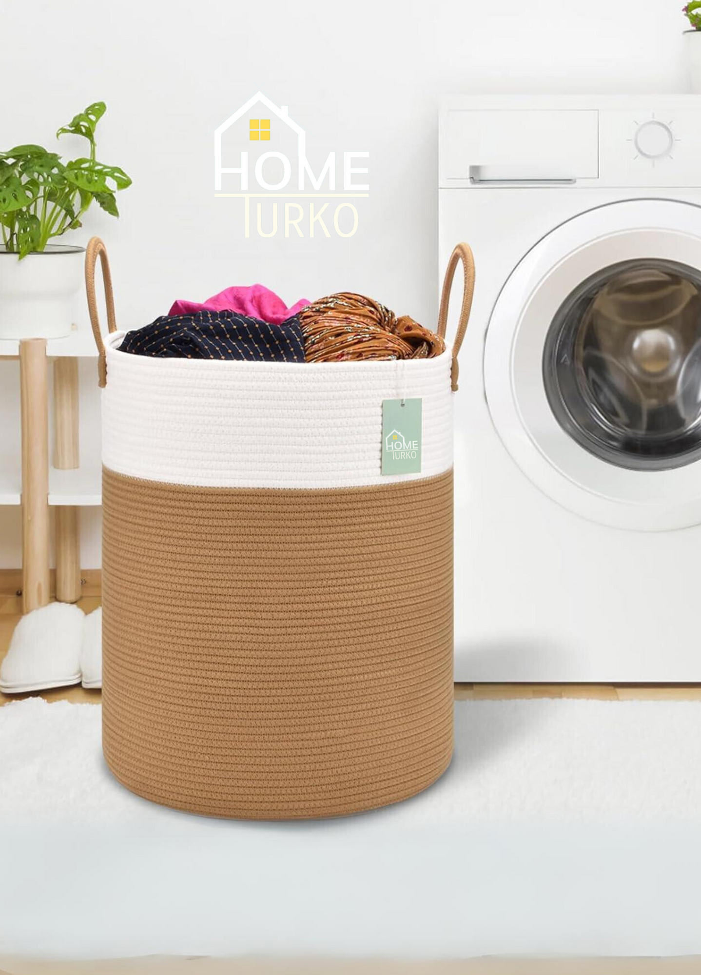 Bohem Kulplu Çamaşır Sepeti / Düzenleyici