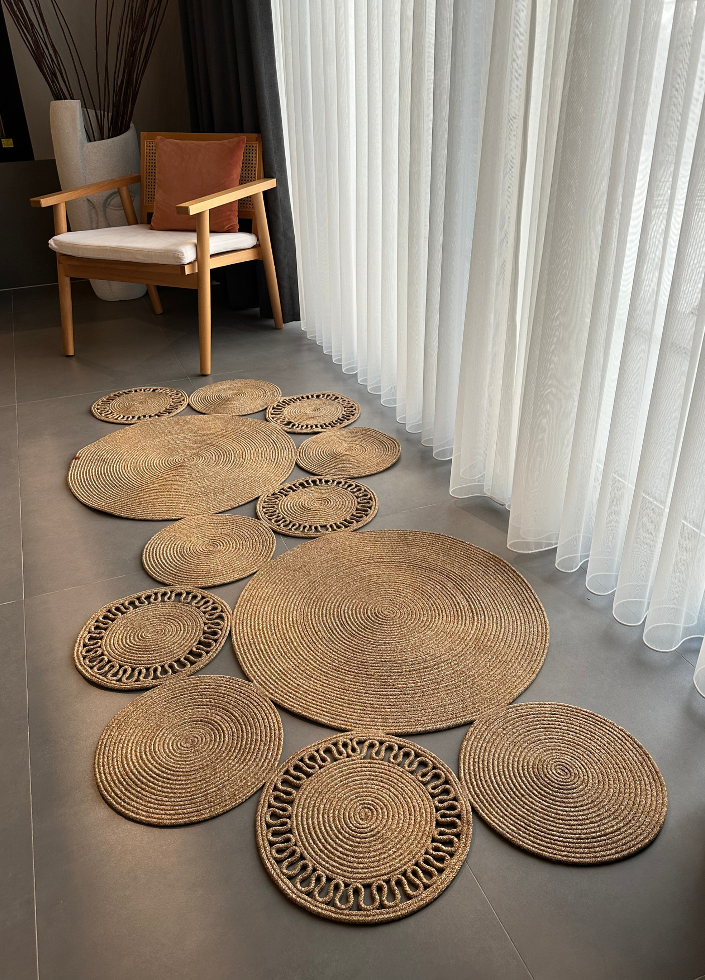 Jute Bohemian Carpet & Rug & Mat