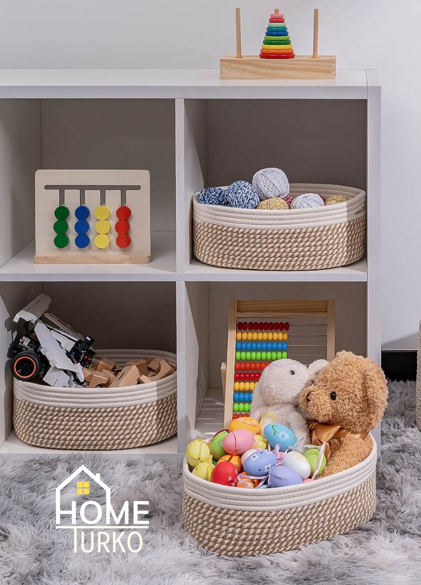 Jute Three-Piece Kids Basket / Organizer