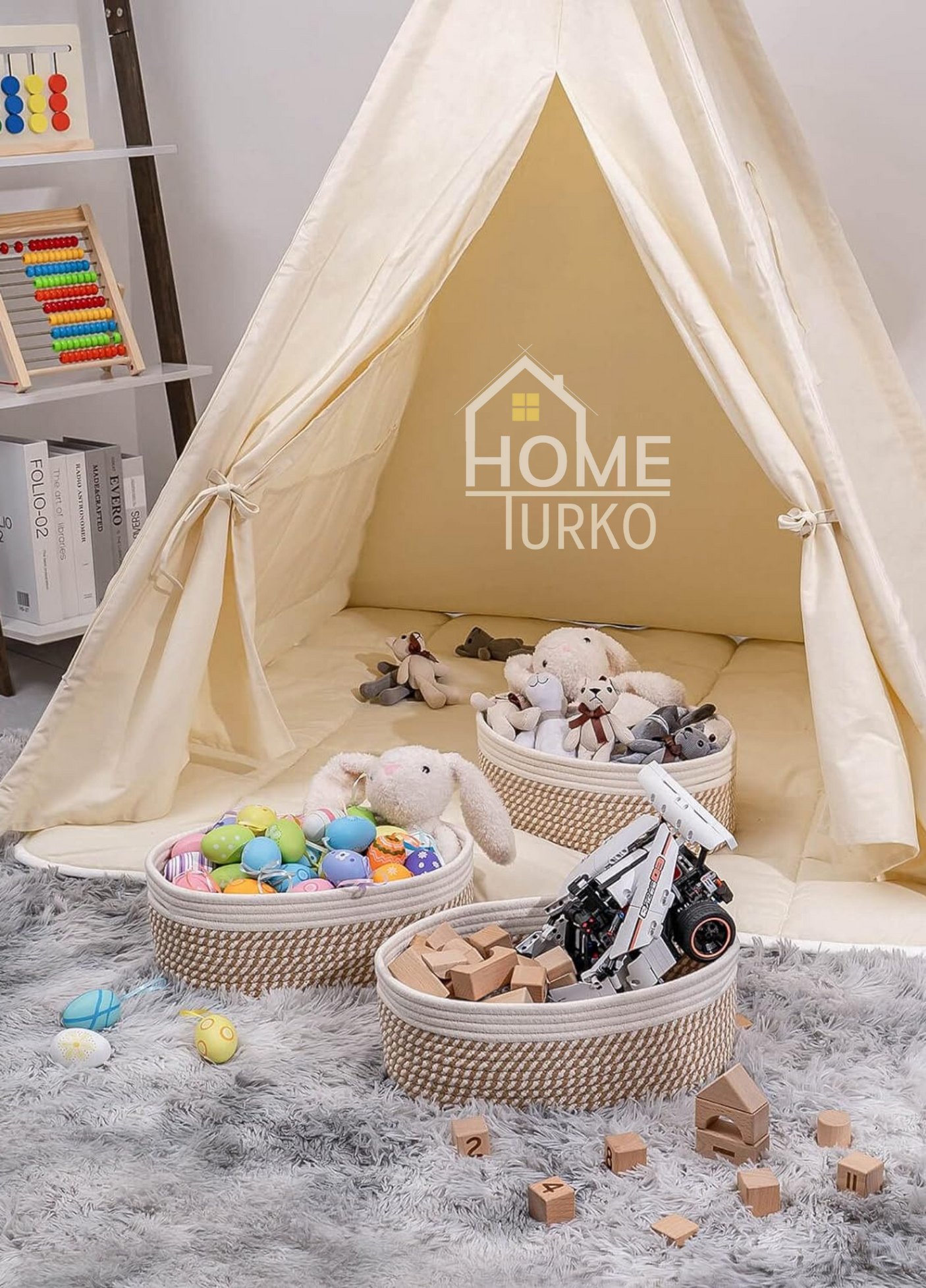 Jute Three-Piece Kids Basket / Organizer