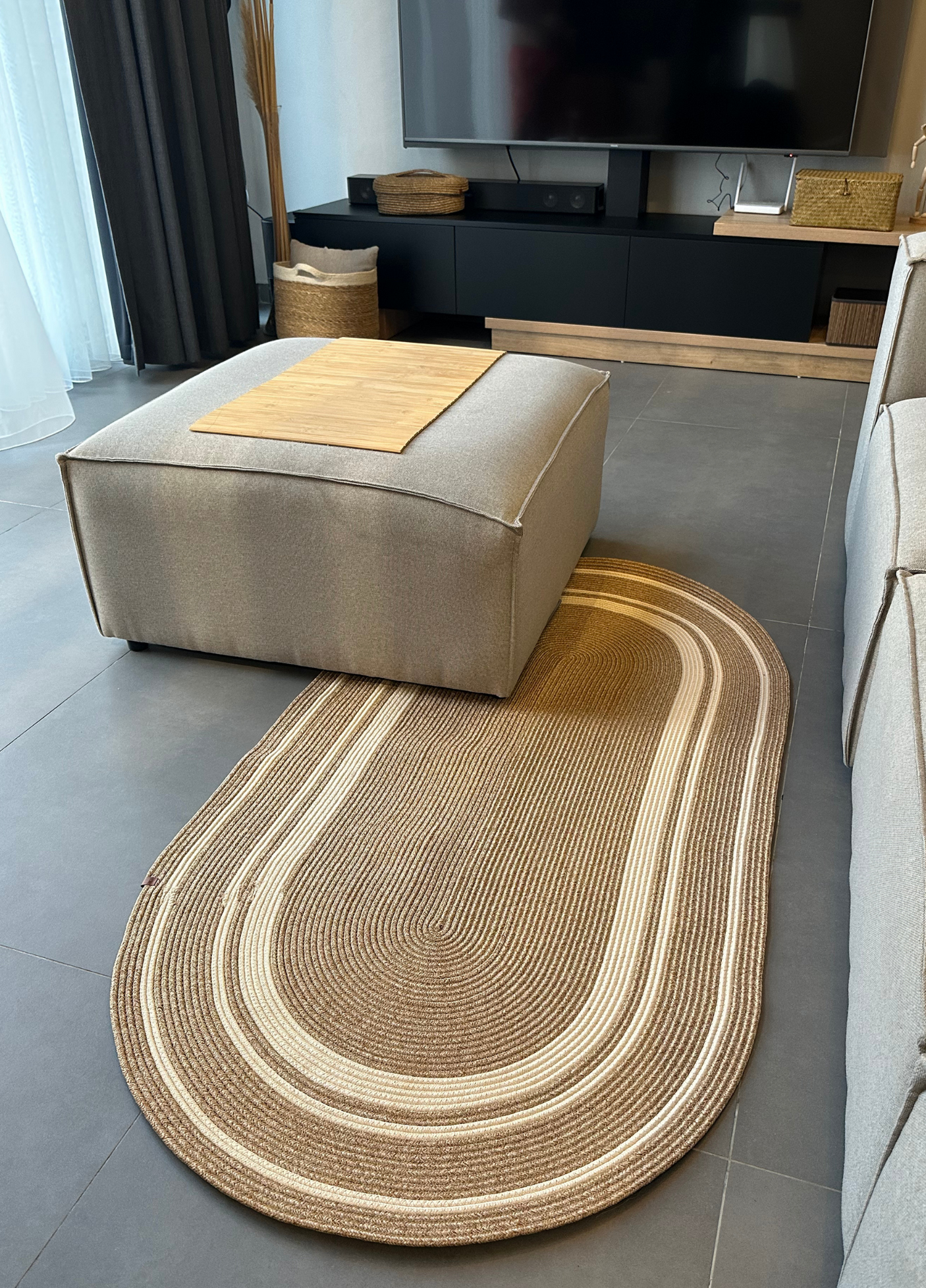 Jute Bohemian Carpet & Rug & Mat