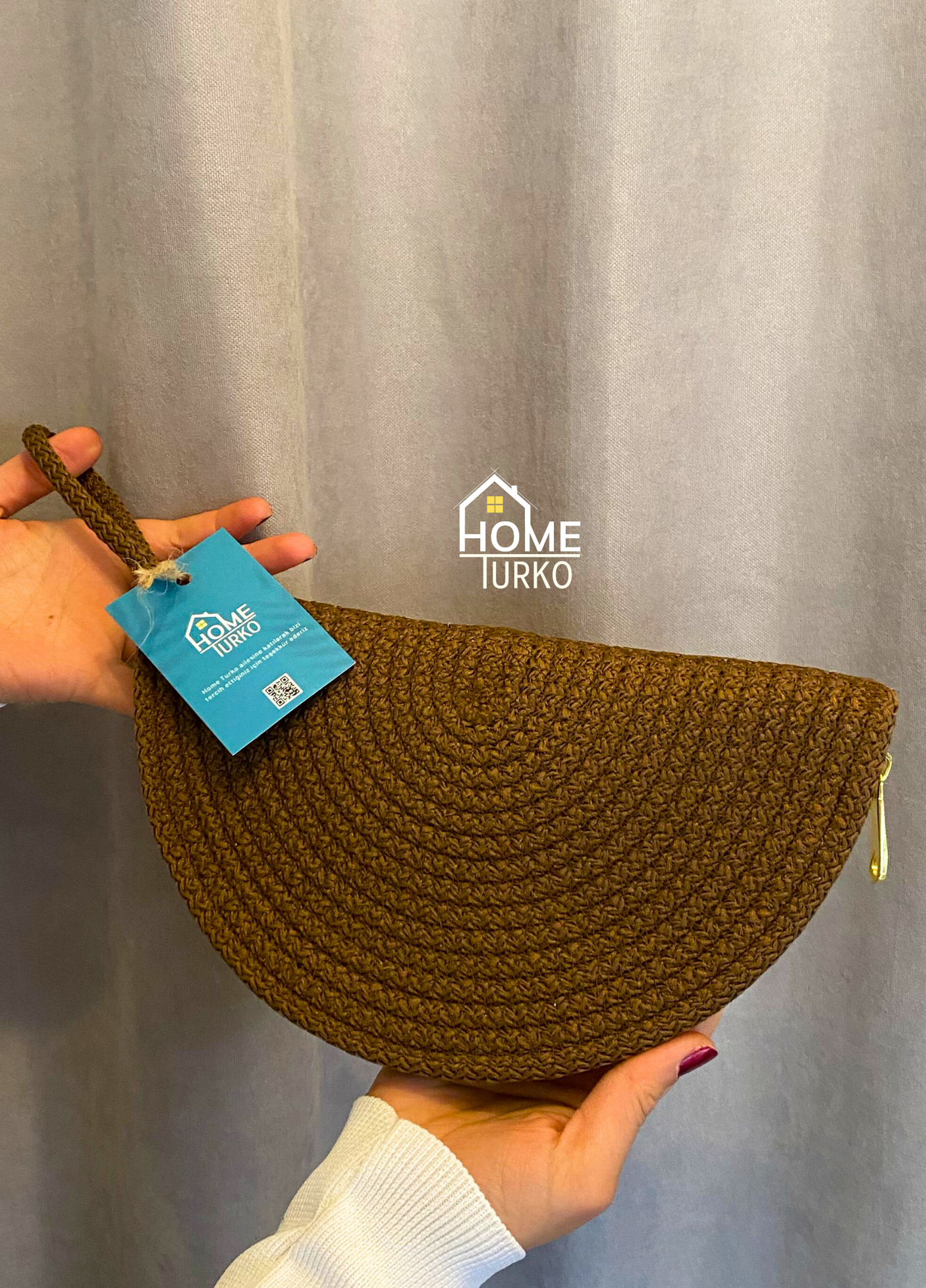 Jute Decorative Wallet with Zipper