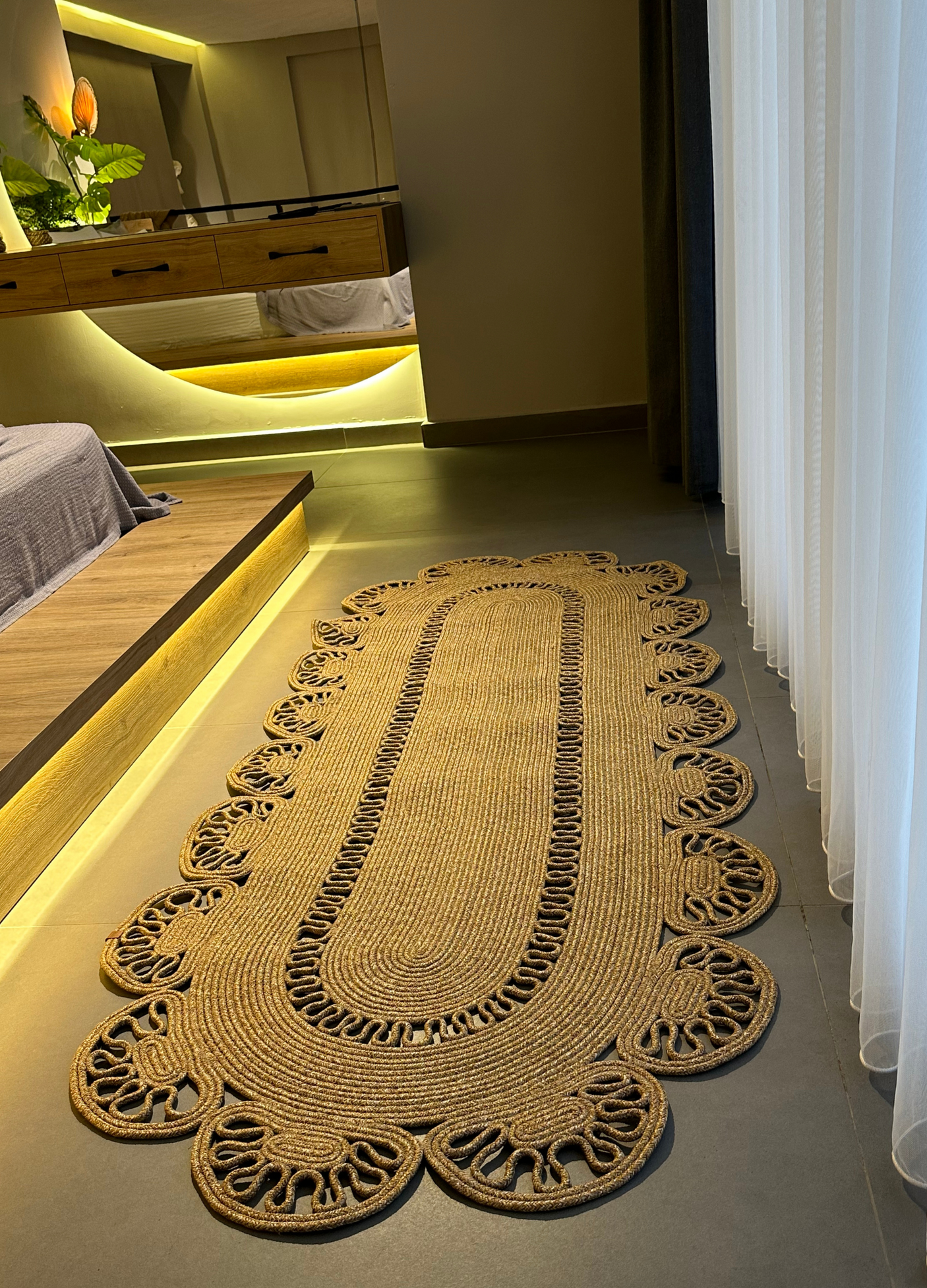 Jute Bohemian Carpet & Rug & Mat