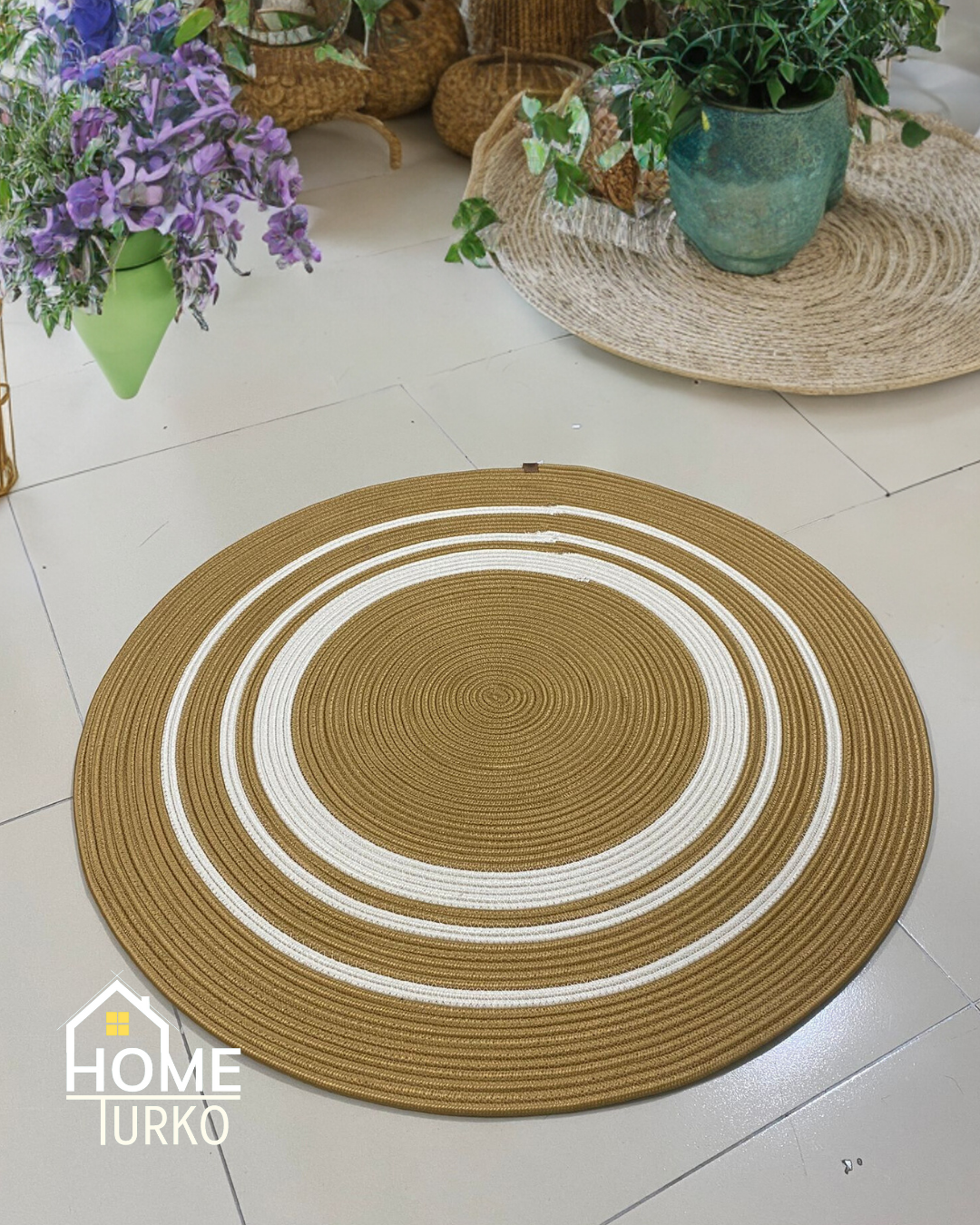 Jute Bohemian Carpet & Rug & Mat