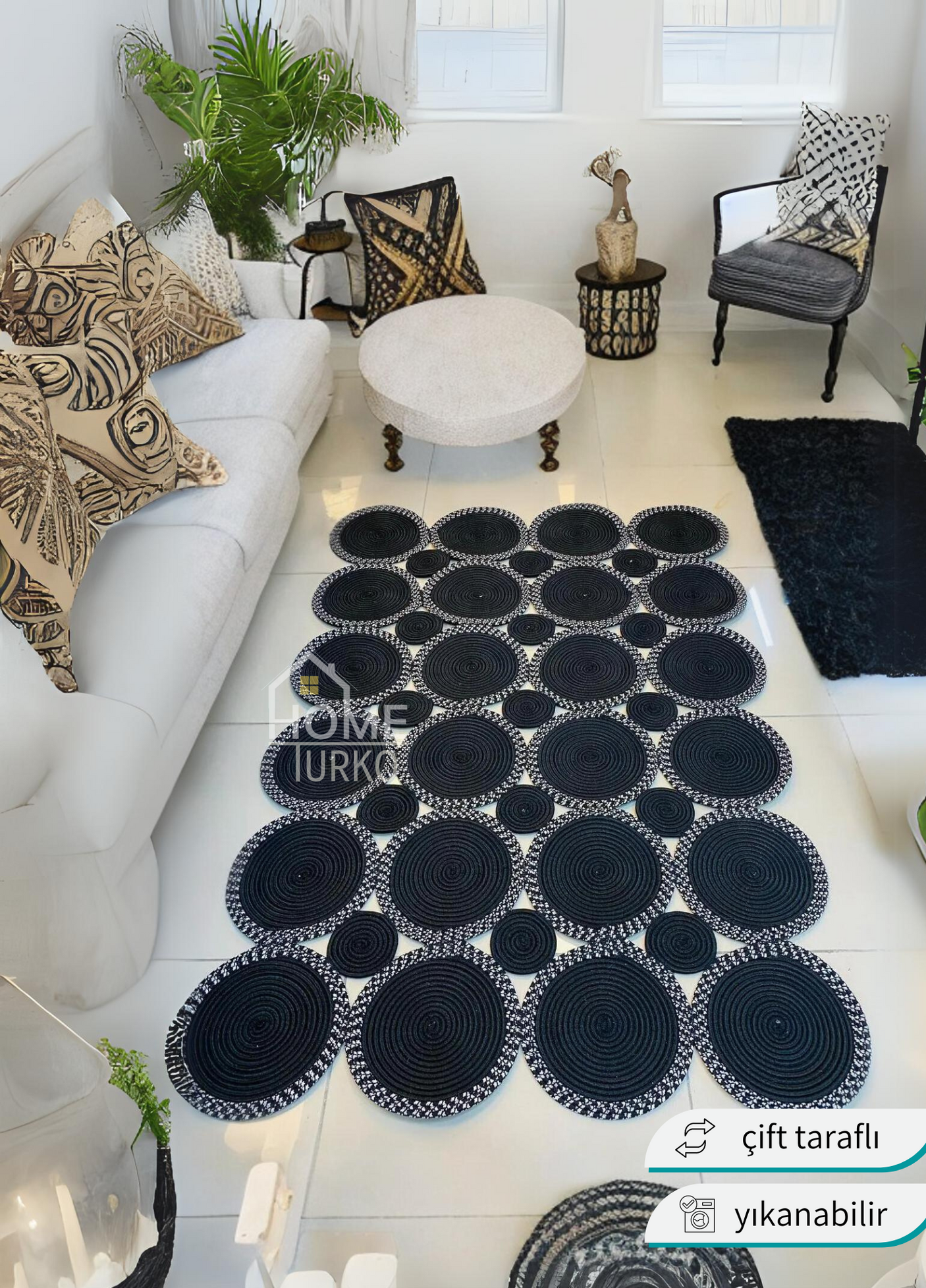 Jute Bohemian Carpet & Rug & Mat