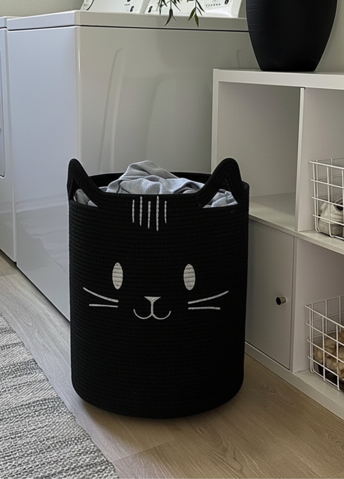 Sevimli Kedi Desenli Çocuk Odası Sepeti