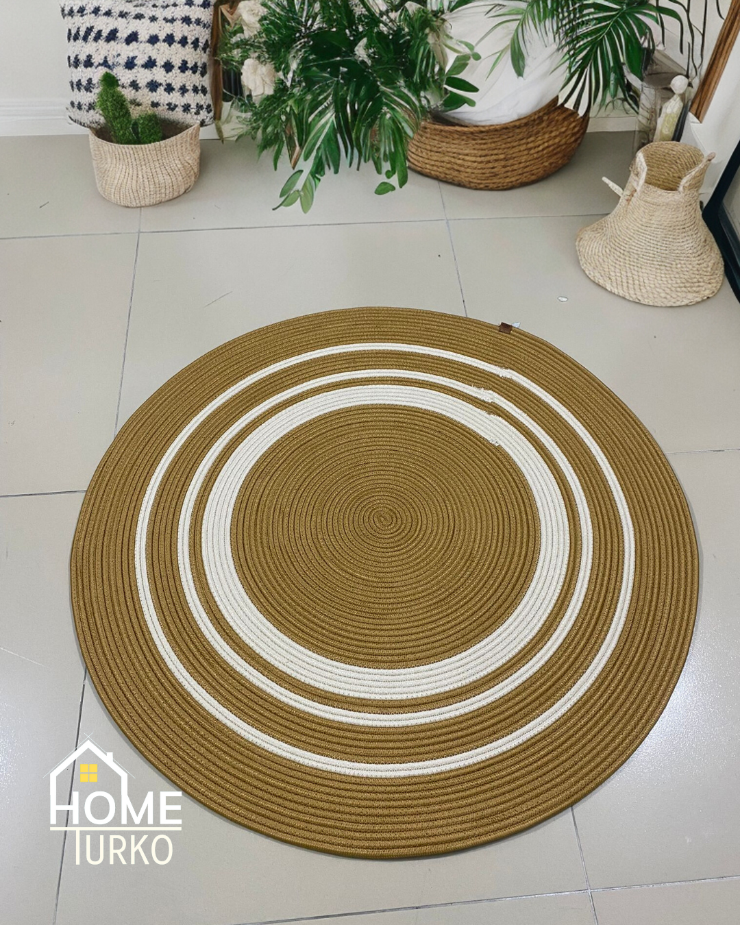 Jute Bohemian Carpet & Rug & Mat