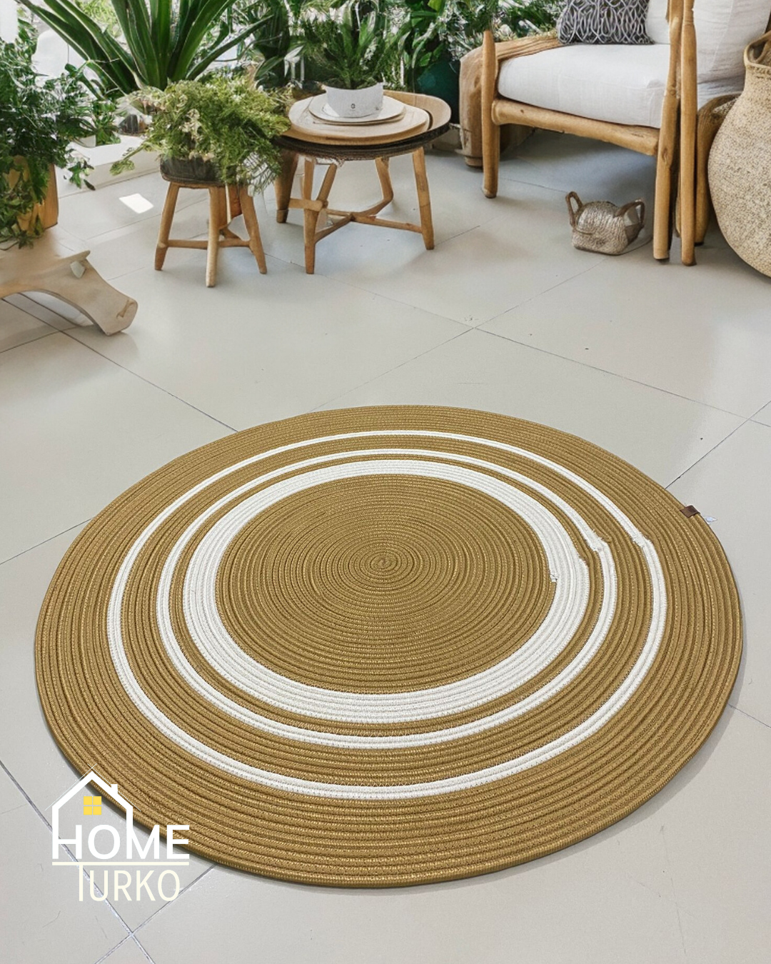 Jute Bohemian Carpet & Rug & Mat