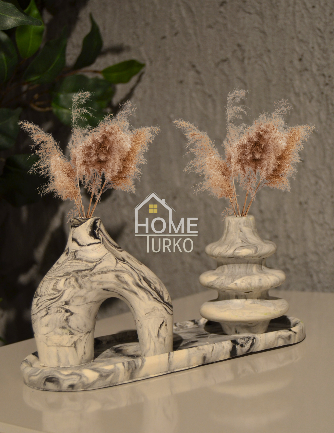 Üçlü Bohem Biblo Süs Vazo Set