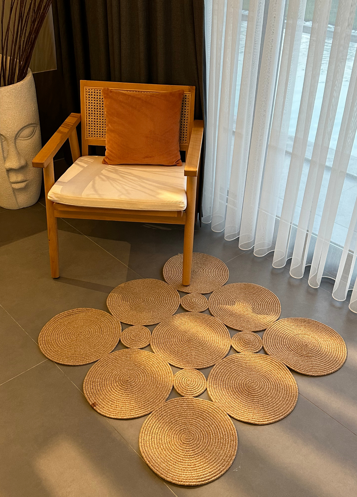 Jute Bohemian Carpet & Rug & Mat