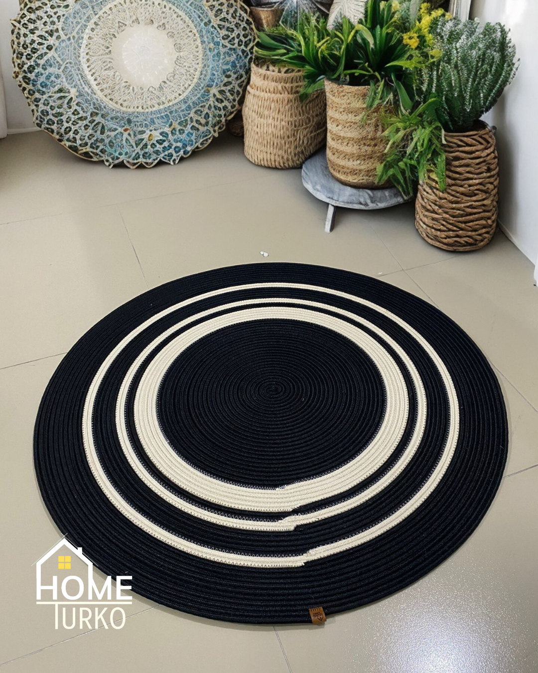 Jute Bohemian Carpet & Rug & Mat