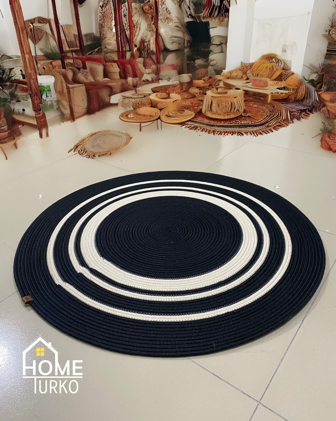 Jute Bohemian Carpet & Rug & Mat