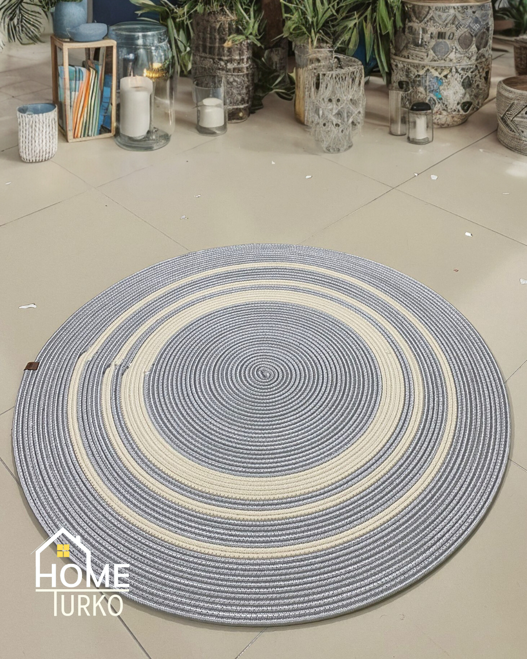 Jute Bohemian Carpet & Rug & Mat