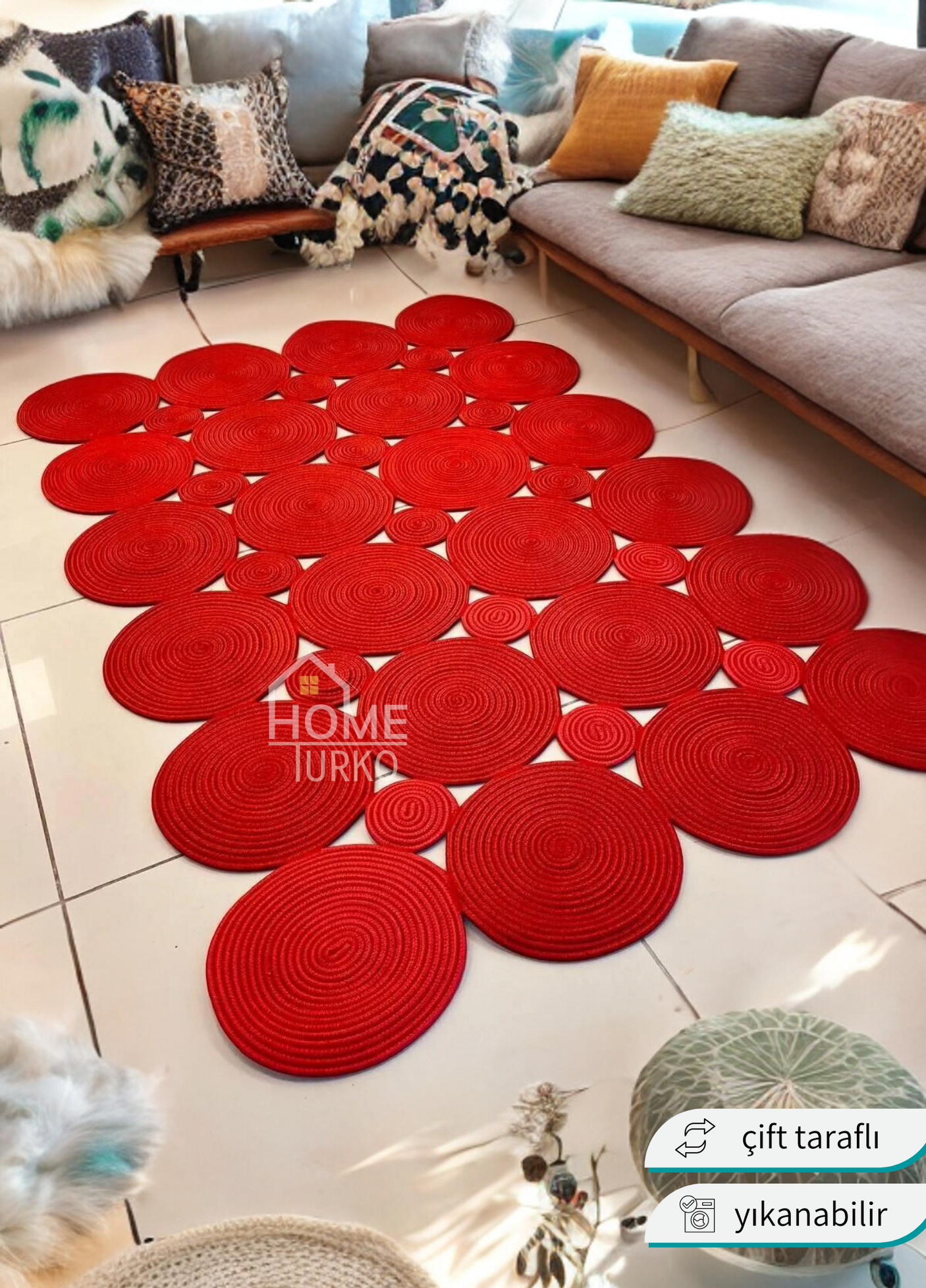 Jute Bohemian Carpet & Rug & Mat