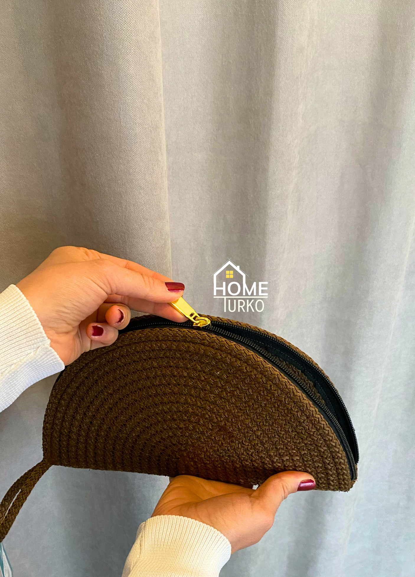 Jute Decorative Wallet with Zipper