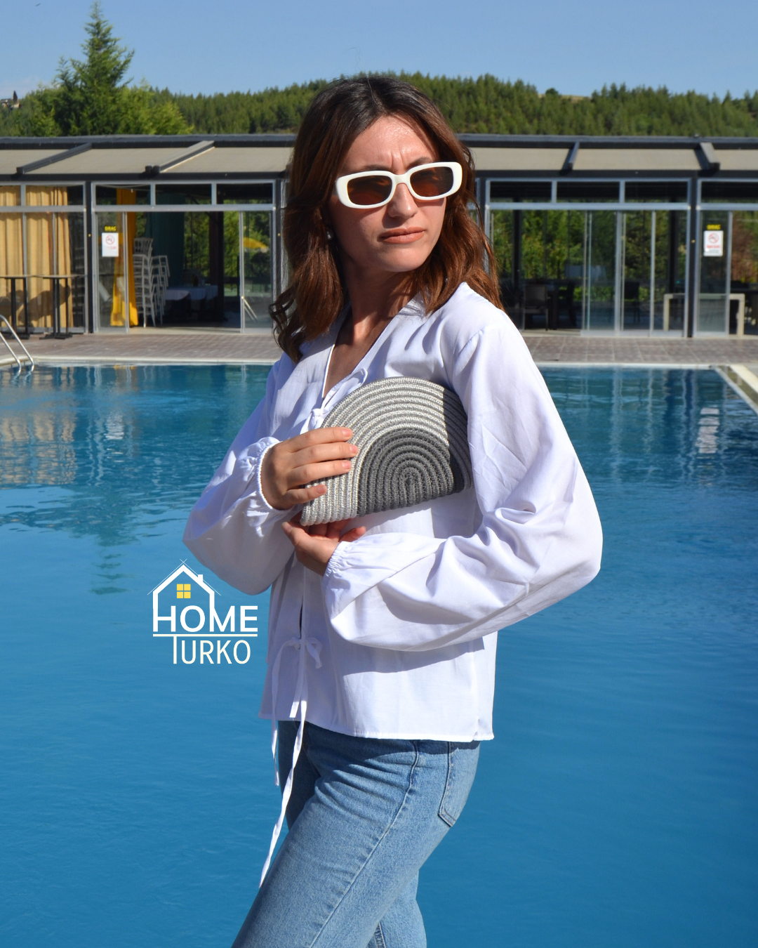 Jute Decorative Zippered Wallet