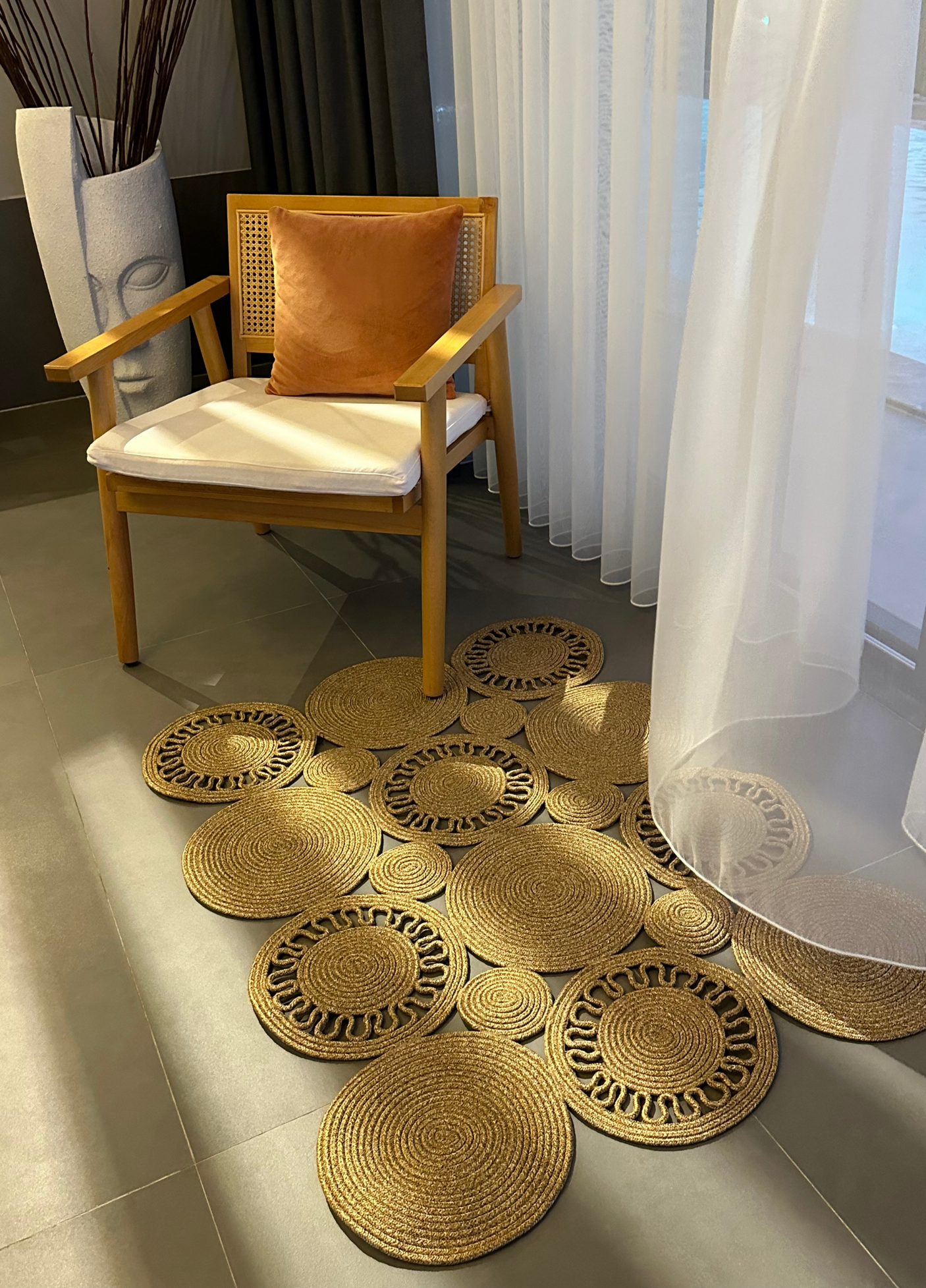 Bohemian Jute Patterned Carpet & Rug