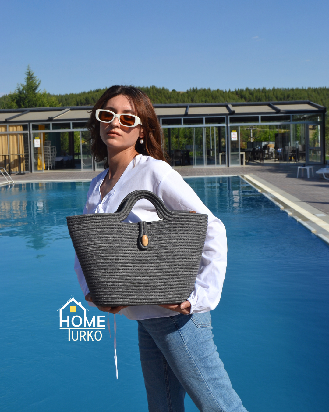 Jute Decorative Zippered Bag