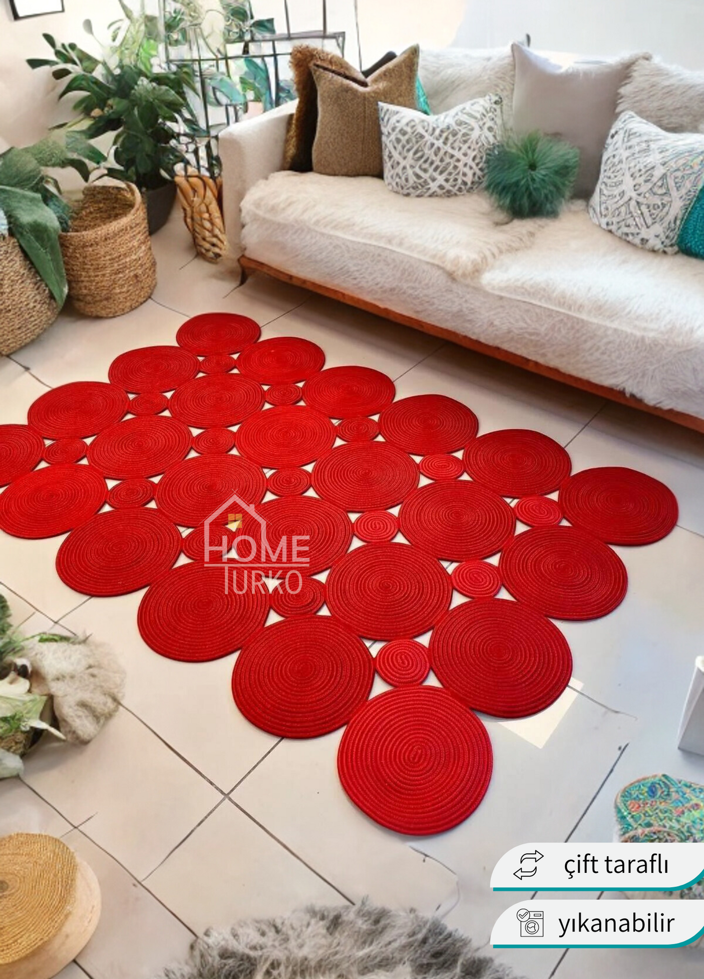 Jute Bohemian Carpet & Rug & Mat