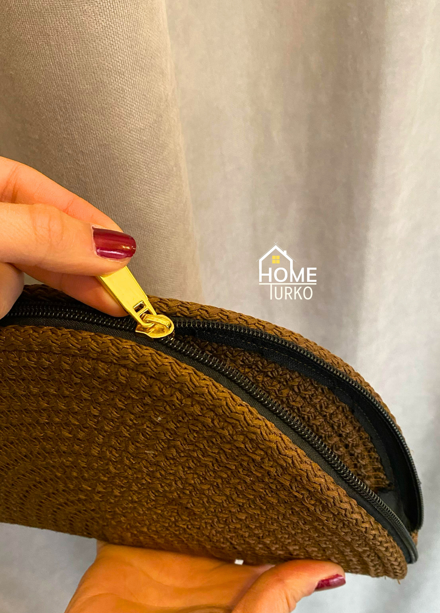 Jute Decorative Wallet with Zipper