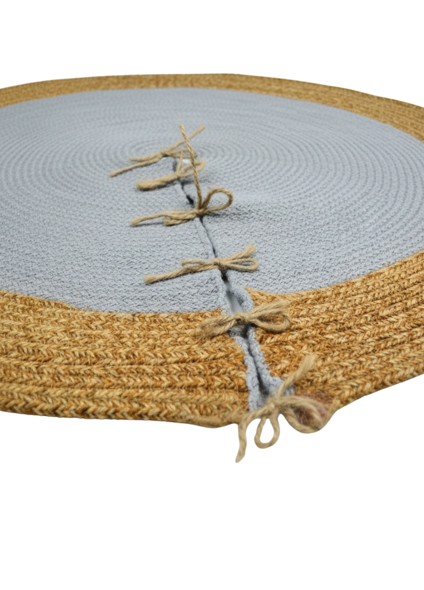 Harmony Round Jute Carpet Handmade Decorative Rug Meditation Carpet