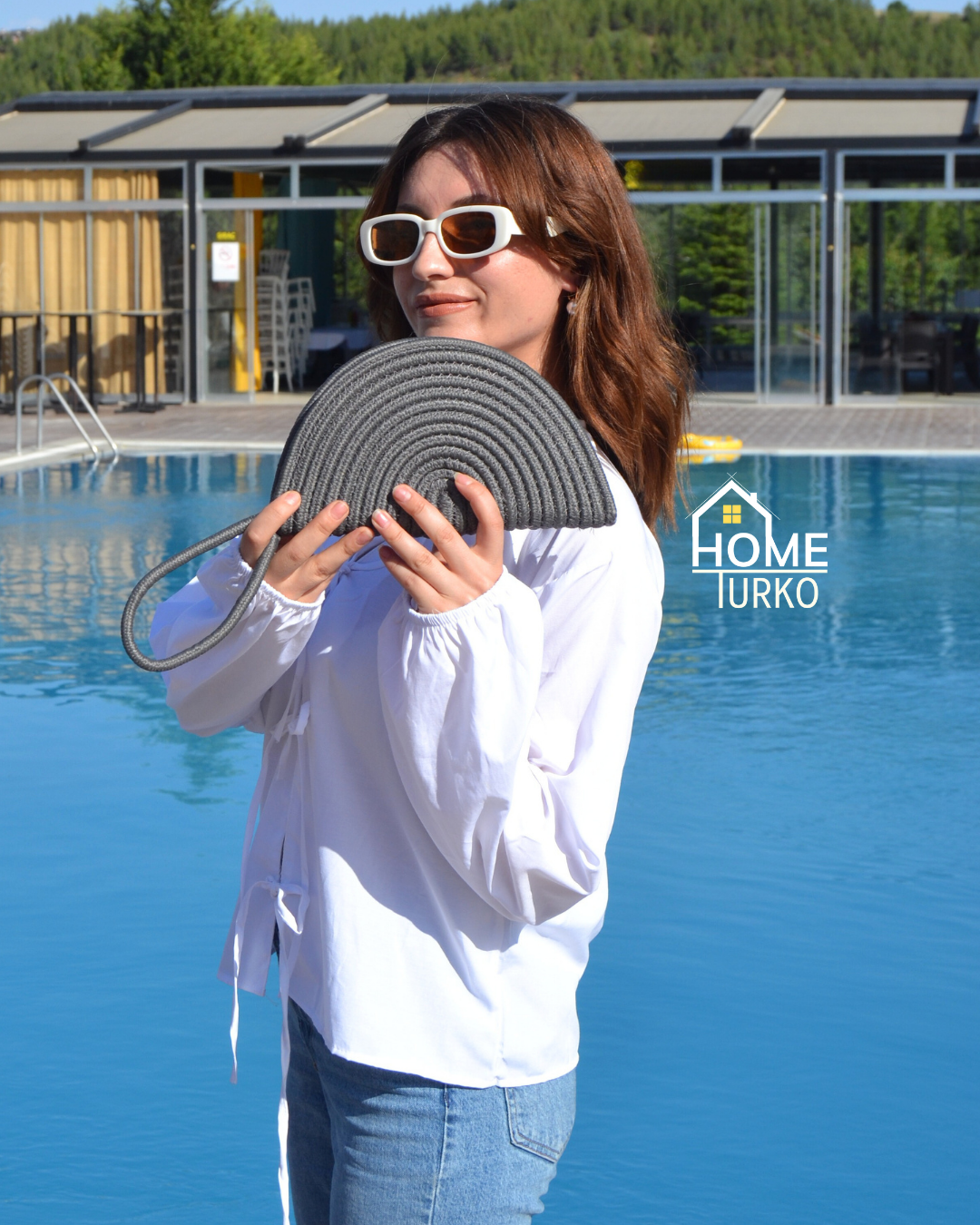 Jute Decorative Zippered Wallet