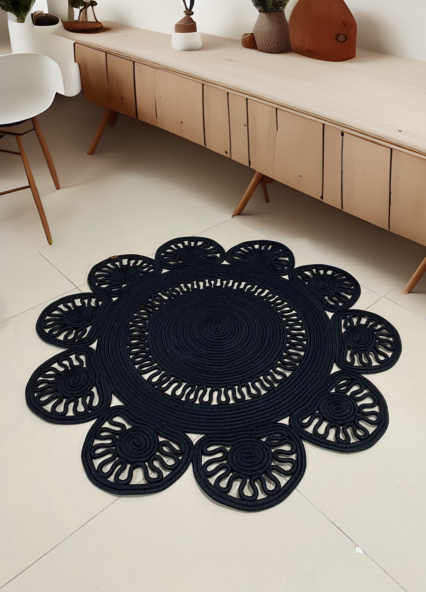 Jute Bohemian Carpet & Rug & Mat