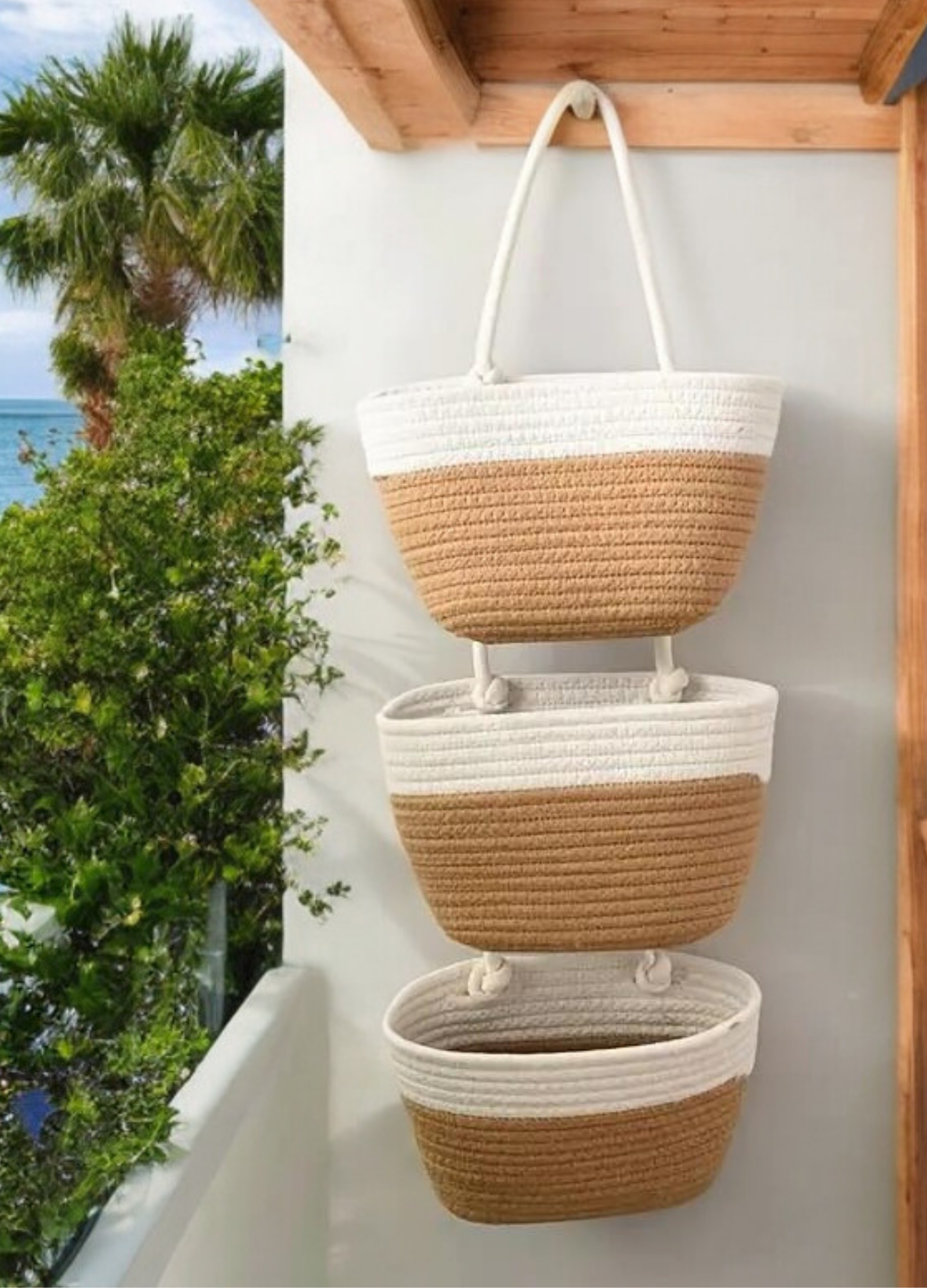 Üçlü Askılı Bohem Sepet