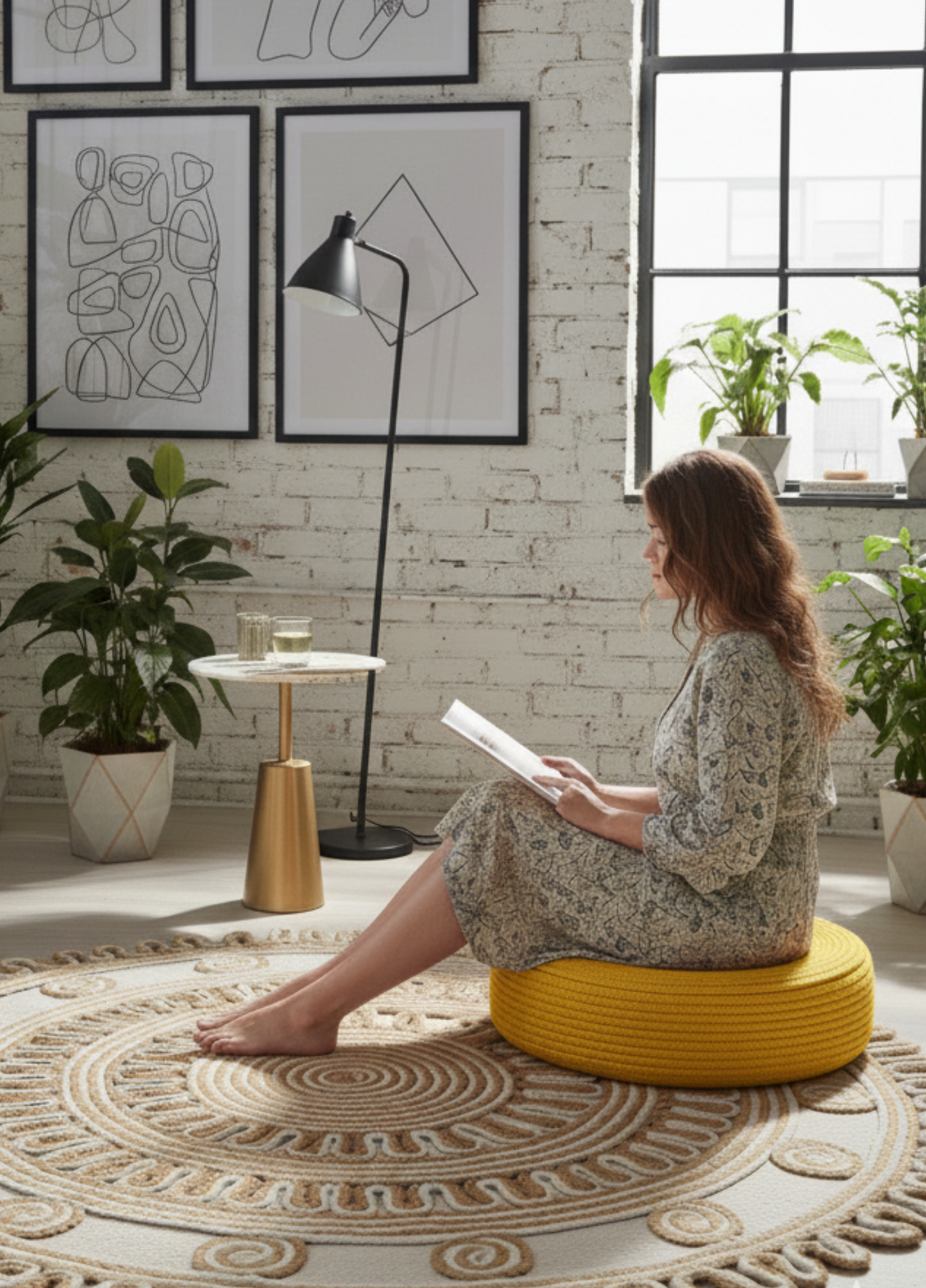 SOFA Minder Jüt Meditasyon Yastığı