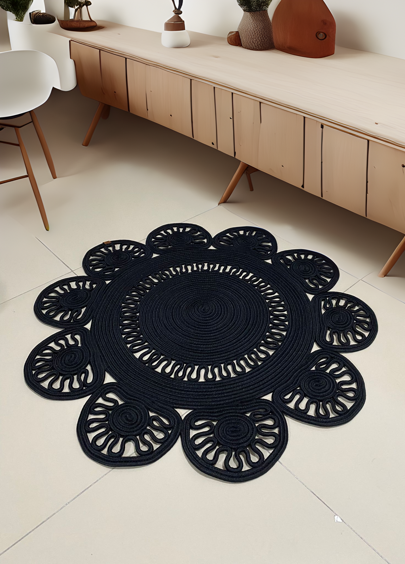 Jute Bohemian Carpet & Rug & Mat