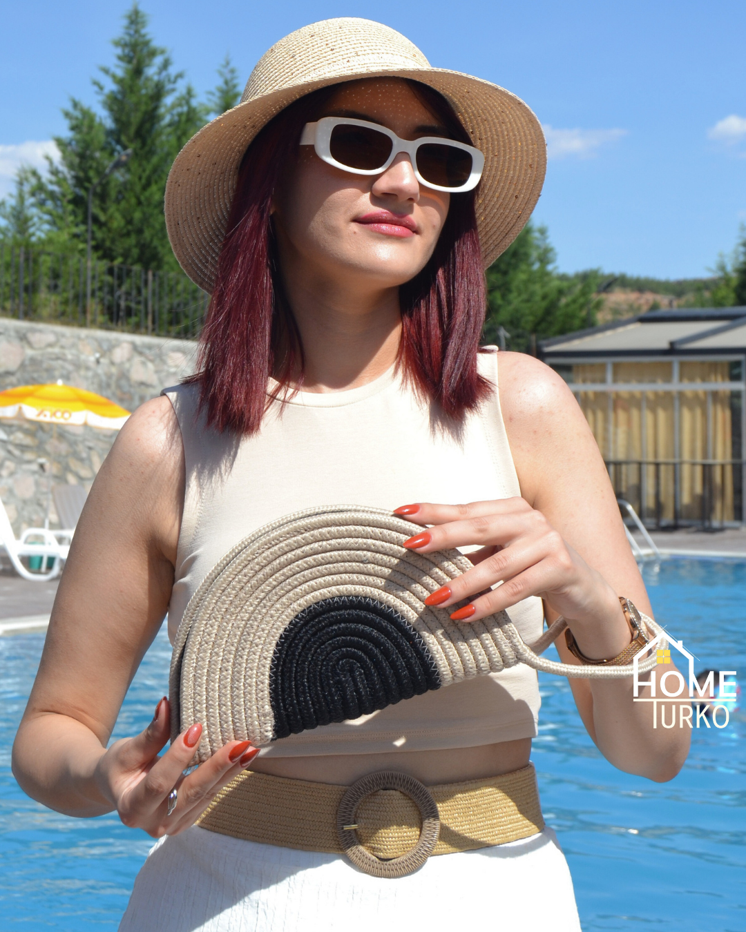 Jute Decorative Zippered Wallet