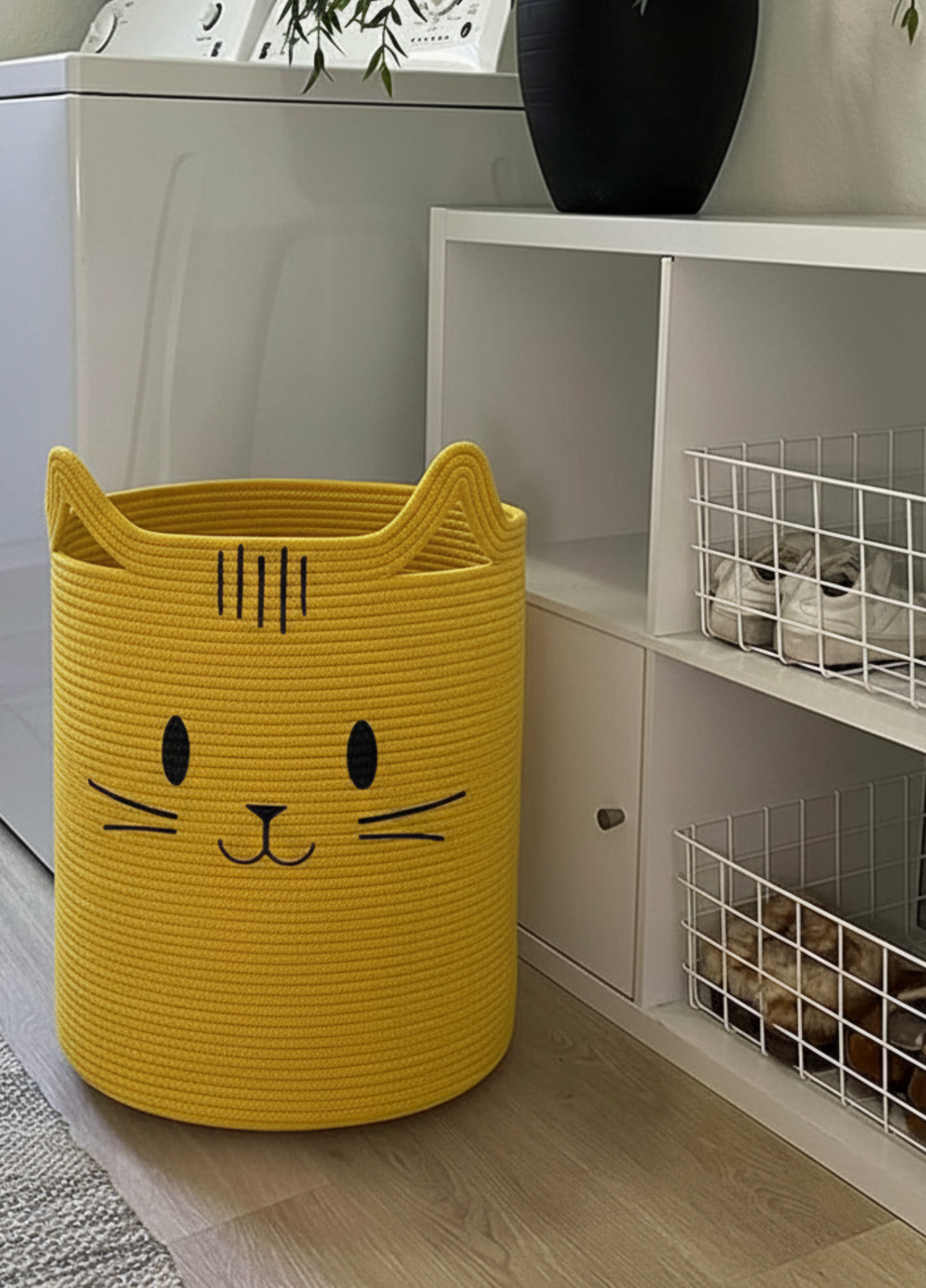 Sevimli Kedi Desenli Çocuk Odası Sepeti