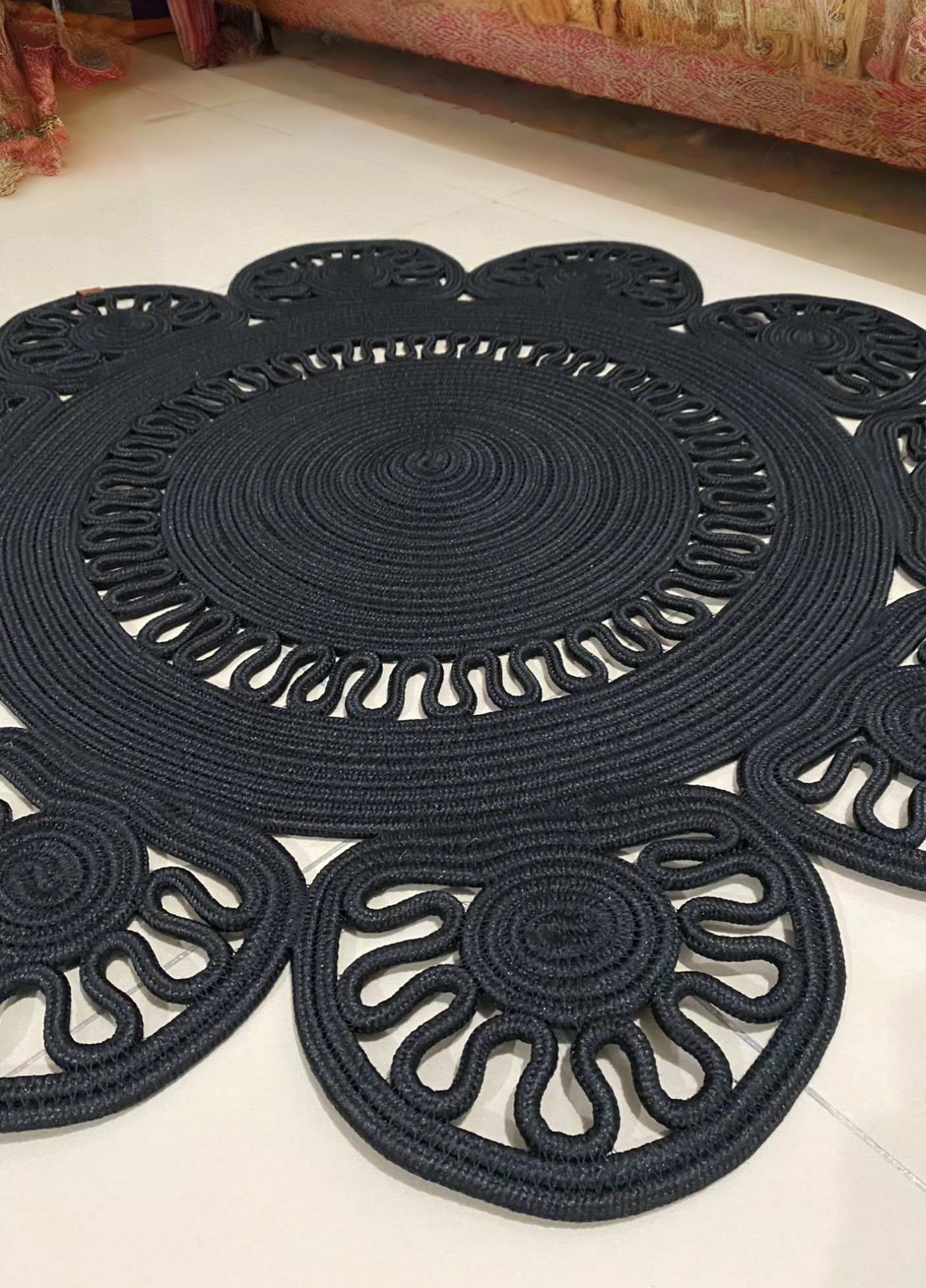 Jute Bohemian Carpet & Rug & Mat