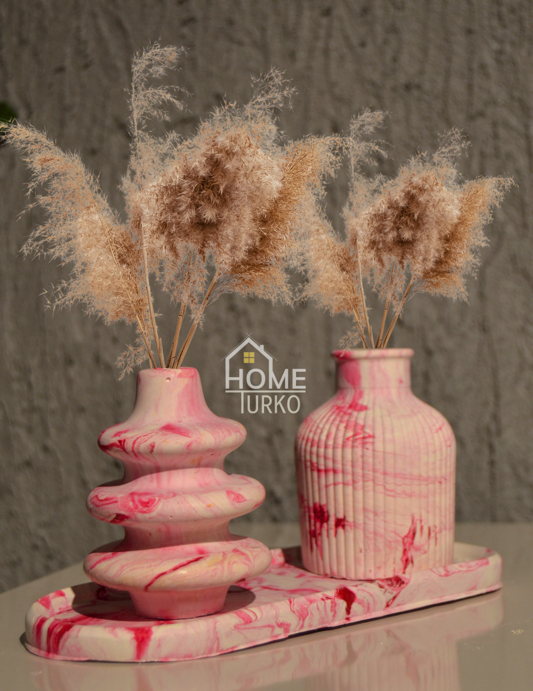 Üçlü Bohem Biblo Süs Vazo Set