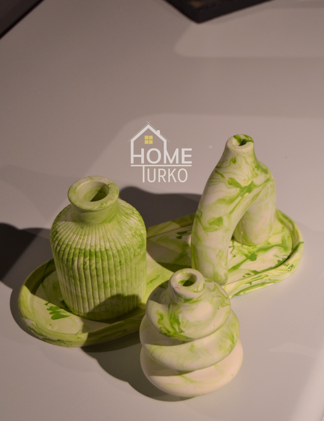 Four-Piece Bohemian Figurine and Ornament Vase Set