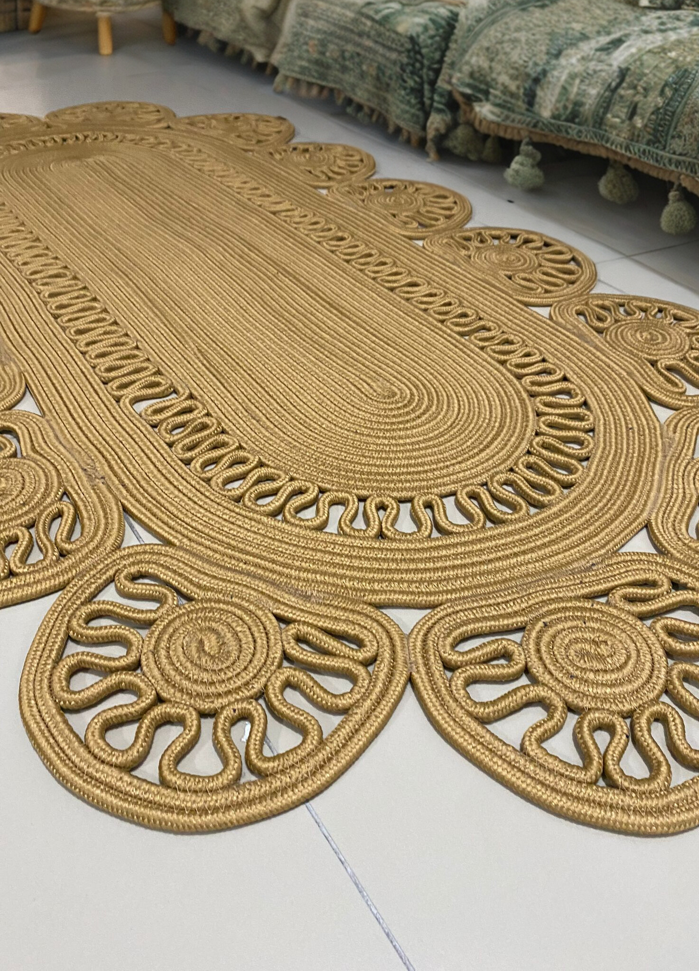 Jute Bohemian Carpet & Rug & Mat