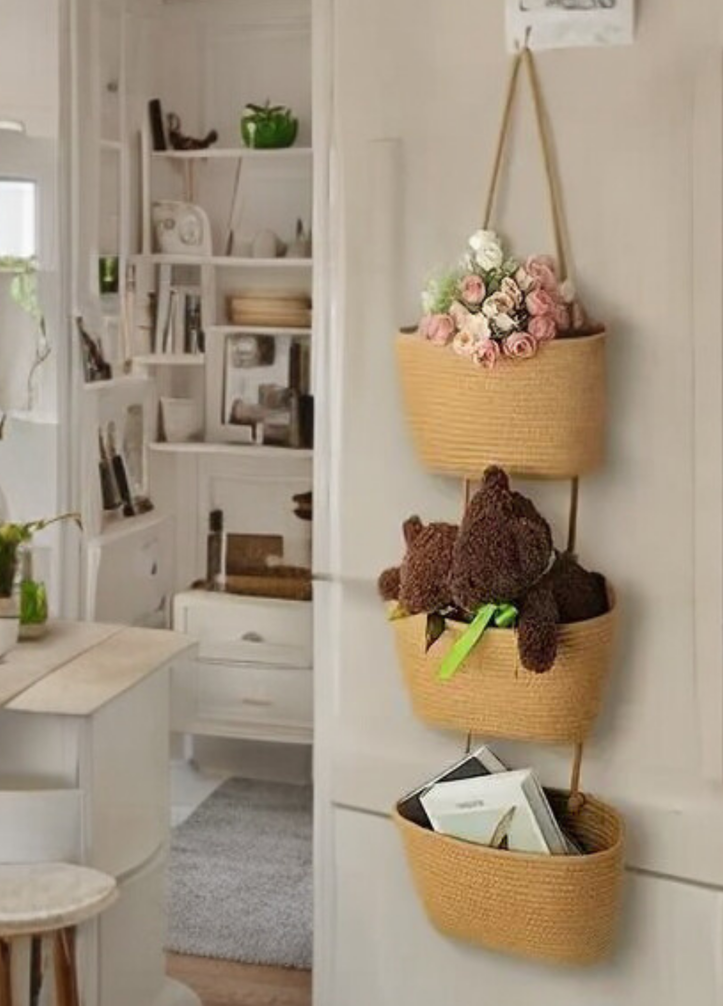 Üçlü Askılı Bohem Sepet