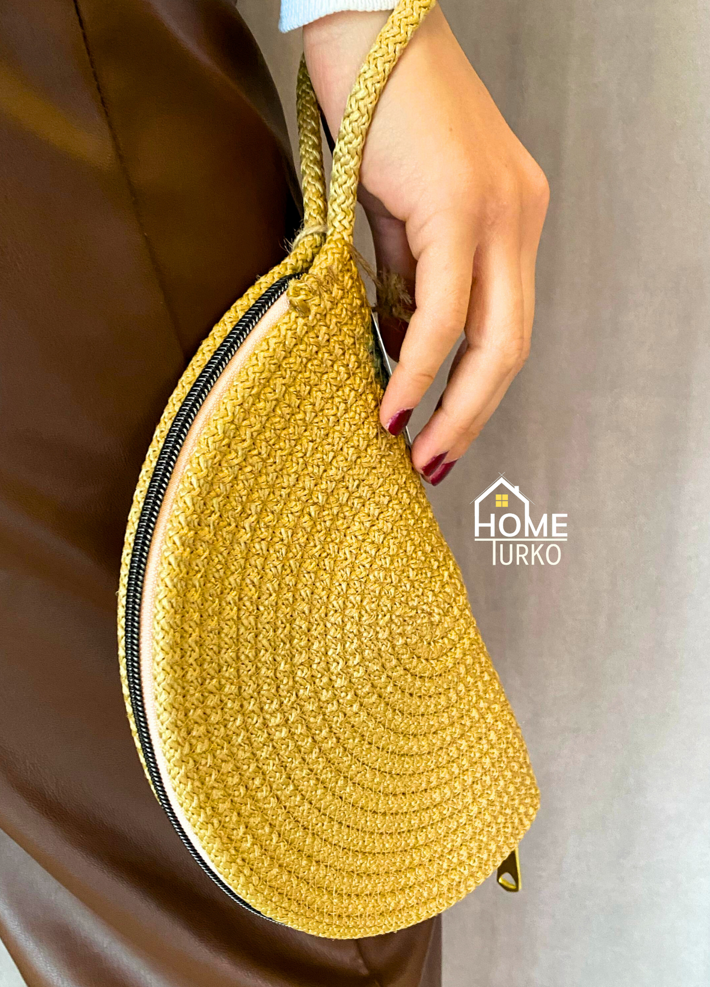 Jute Decorative Wallet with Zipper