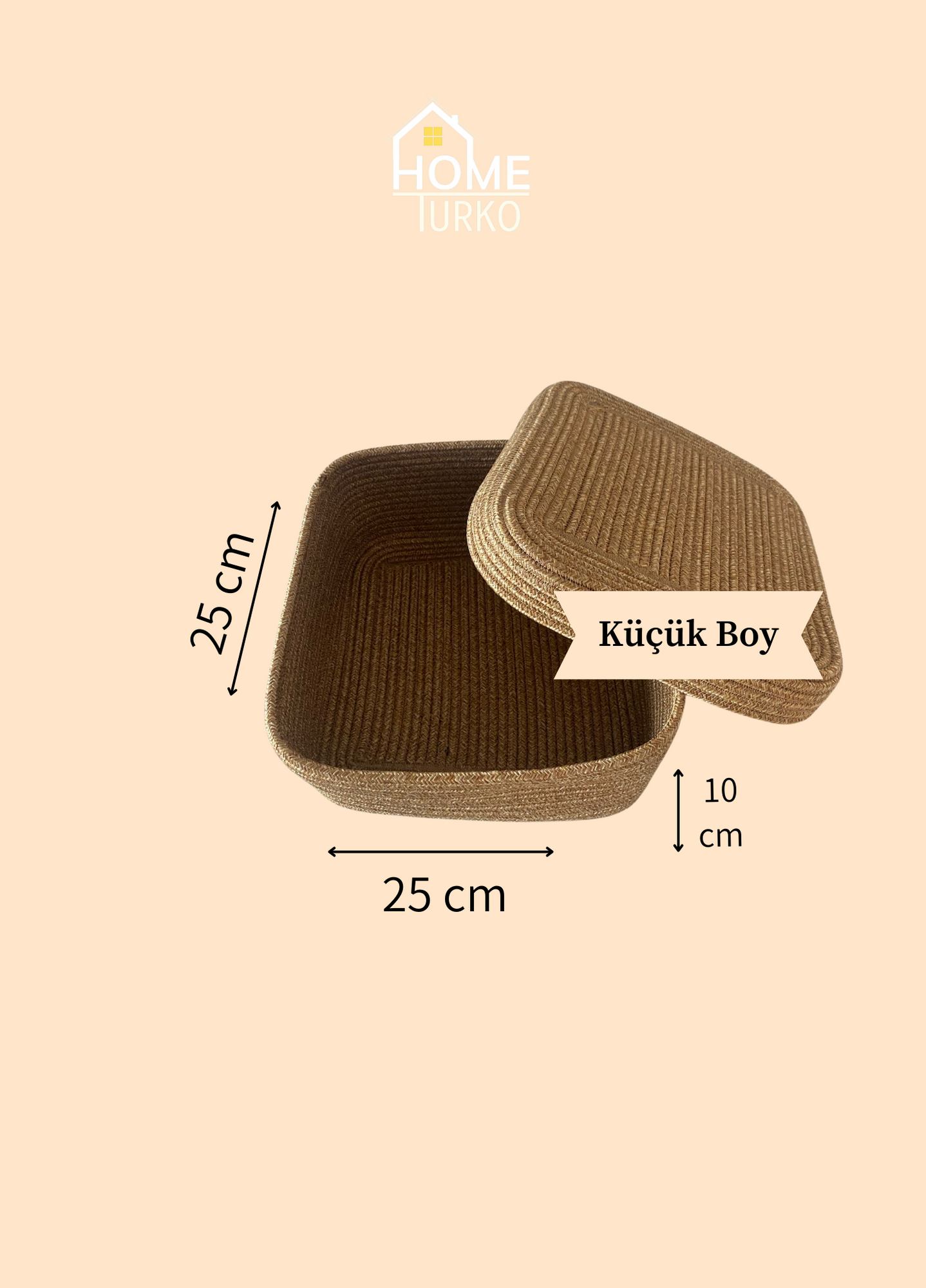 Bohem Kare Kapaklı Sepet / Düzenleyici