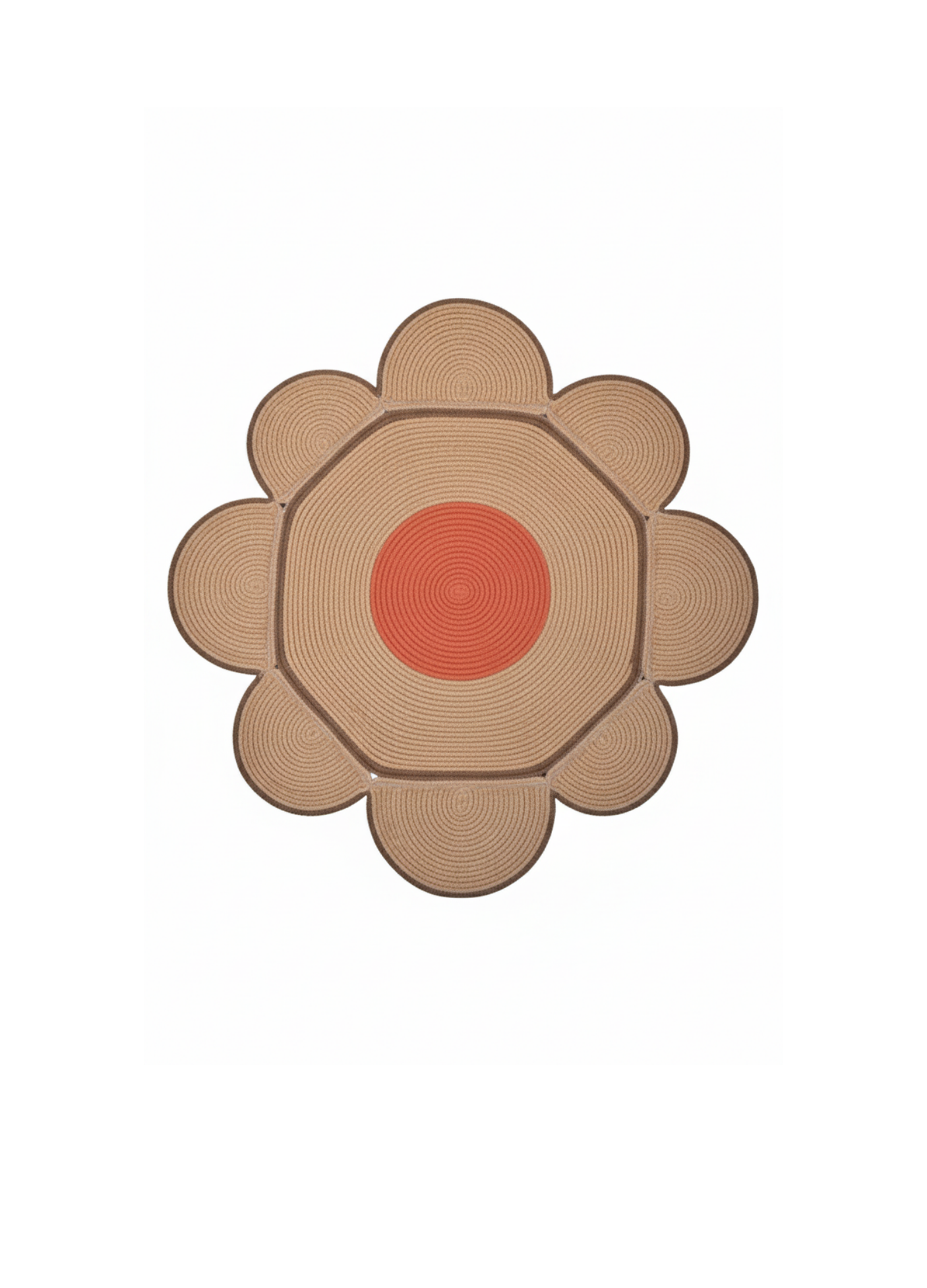 Bloom Children's Room Flower-Shaped Jute Rug Natural Straw Decorative Carpet