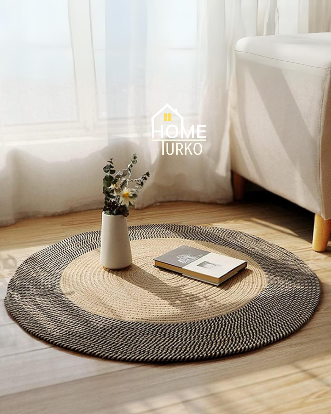 Jute Bohemian Carpet & Rug & Mat