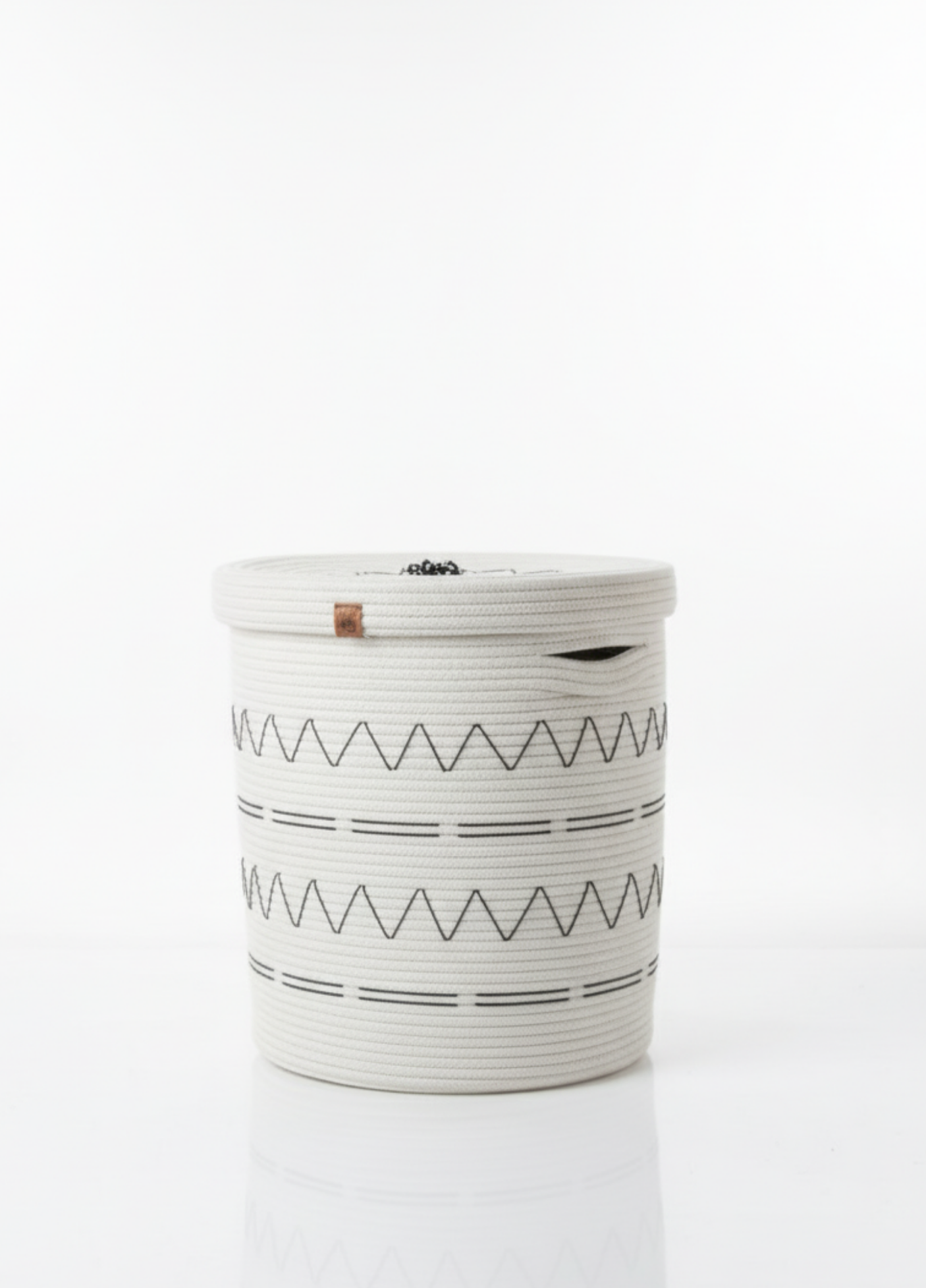 MonoCraft Jute Modern Touch, Handmade Knitted Large Volume Baskets with Lids