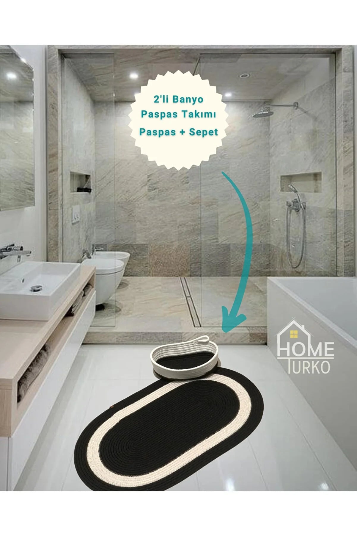 Bath Mat with Basket