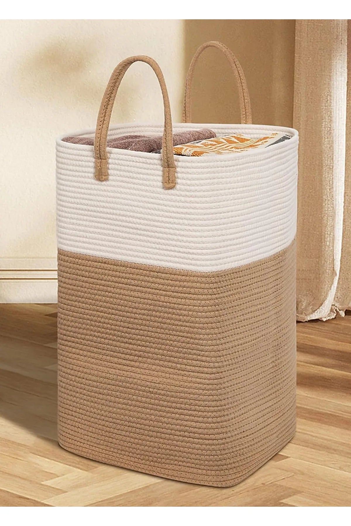 Bohem Kulplu Çamaşır Sepeti / Düzenleyici