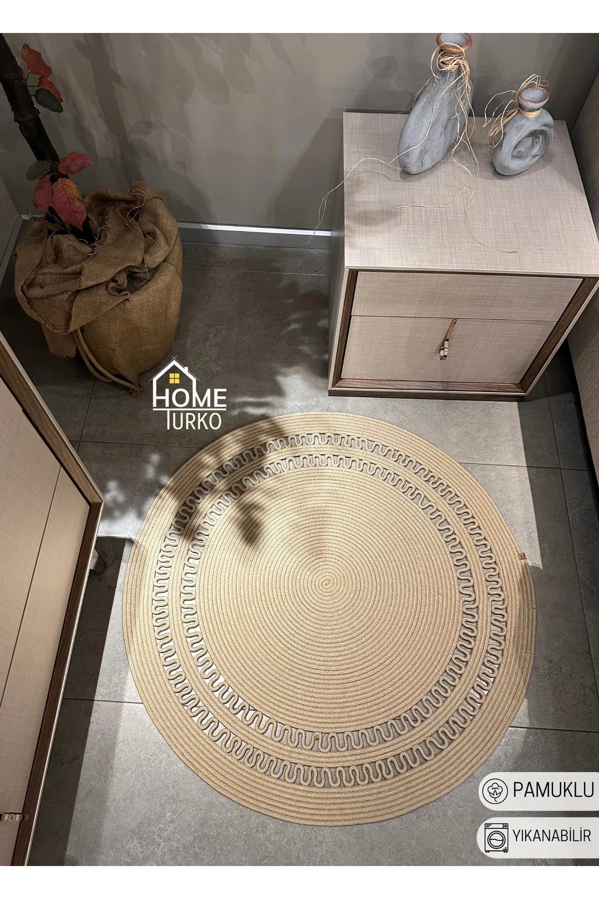 Jute Bohemian Carpet & Rug & Mat