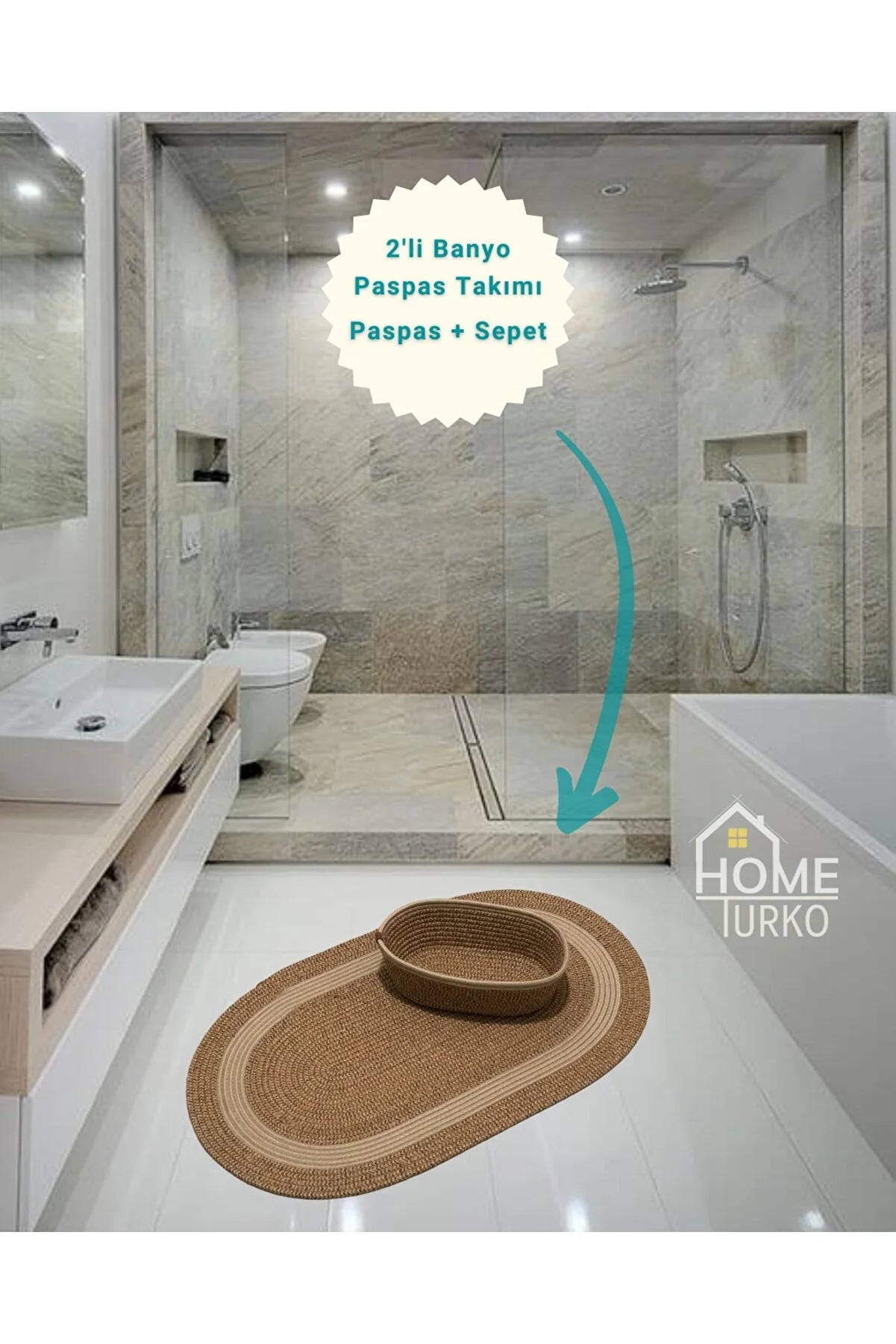 Bath Mat with Basket