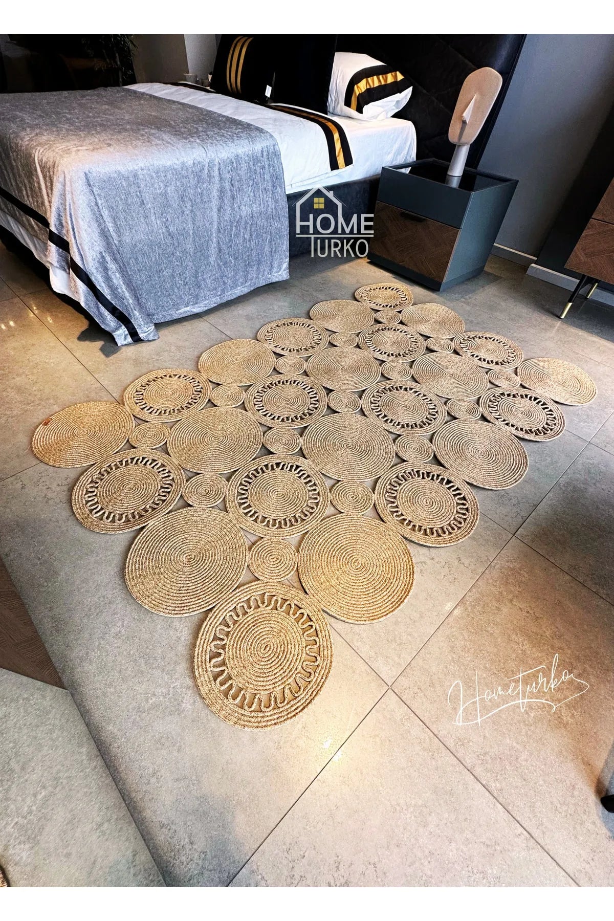 Bohemian Jute Patterned Carpet & Rug